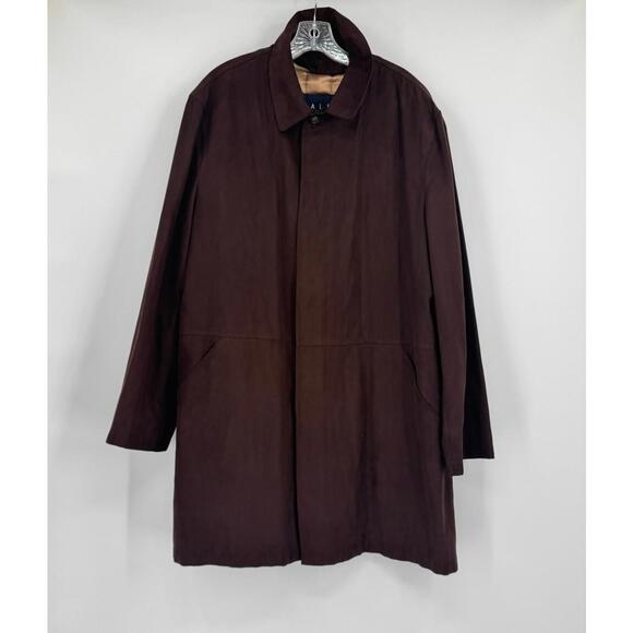 Ralph Ralph Lauren Mens Brown Faux Sueded Collared Car Coat Jacket